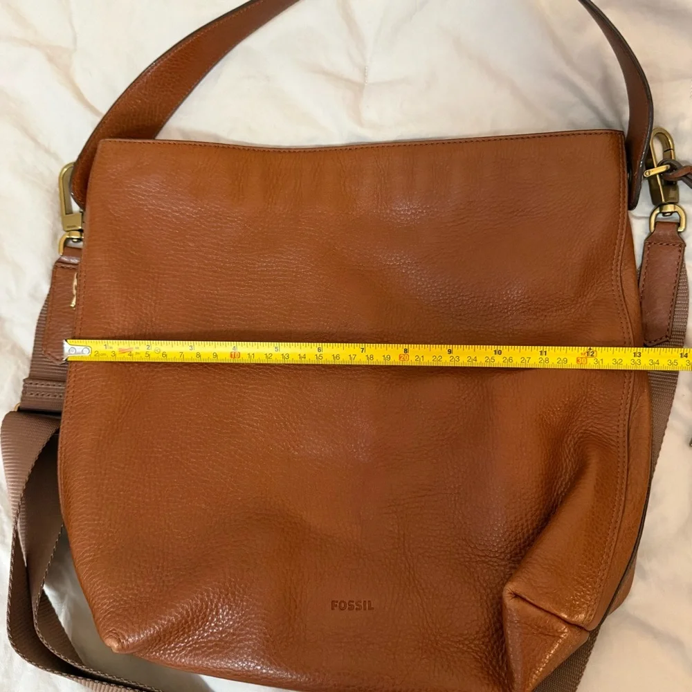 Fossil Cognac Leather Tote Maya Bag